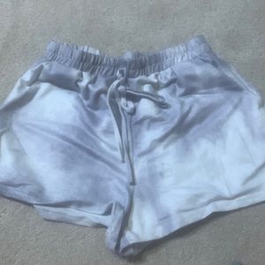 White and grey sleep shorts